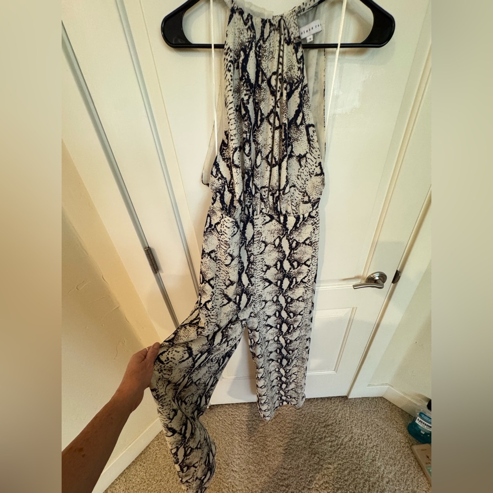 Endless Rose Monochrome Snake Print Jumpsuit fully lined. - Picture 2 of 14